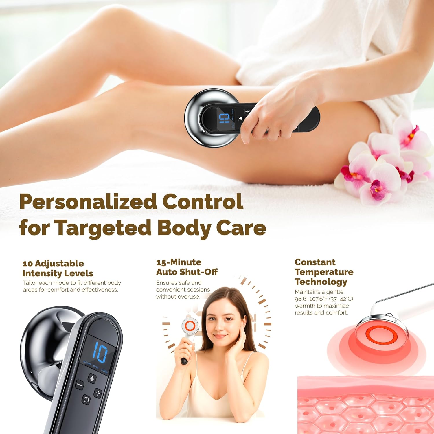 Untesded...Body Sculpting Cellulite Massager Machine - Fat & Skin Tightening Anti-Cellulite Device with Red Light Therapy - Home Electric Cellulite Remover for Abdominal Waist Belly Arm Leg